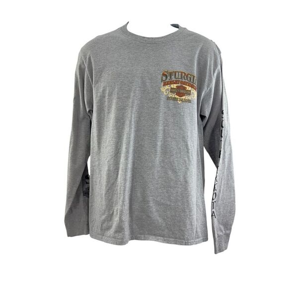 Sturgis Harley-Davidson Medium Men's Riding Scene Light Wash Long Sleeve T-Shirt - Picture 1 of 13